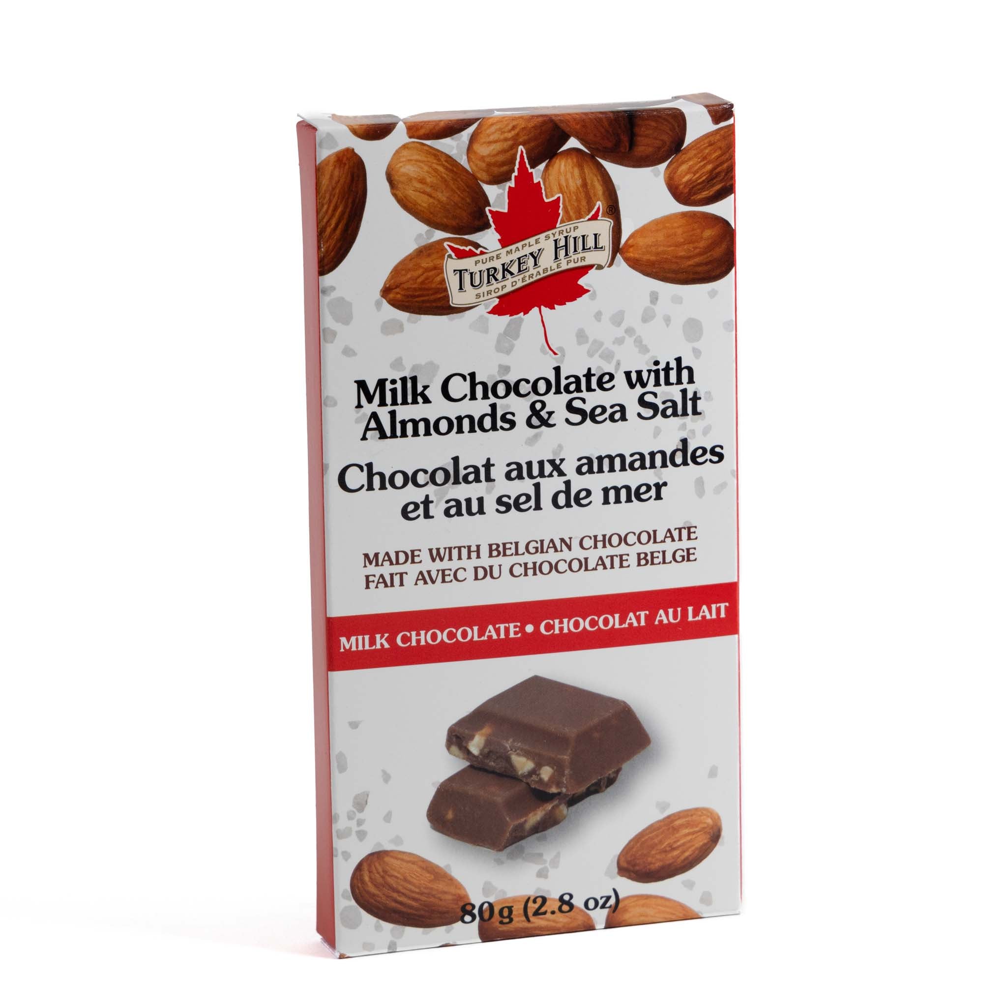 Turkey Hill Milk Chocolate Bar with Almonds & Sea Salt - 80g - front